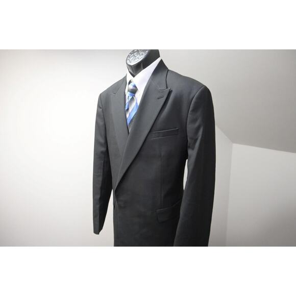 TopMan Suit Jacket Double Breasted Black Slim Fit Mens Size 44 R - Picture 3 of 11